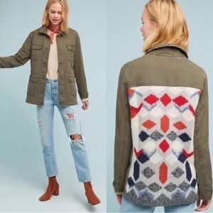 Anthropologie Anorak jacket knit back design